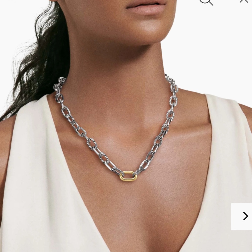 DY Madison® Chain Necklace Sterling silver with 18k yellow gold 8.5mm